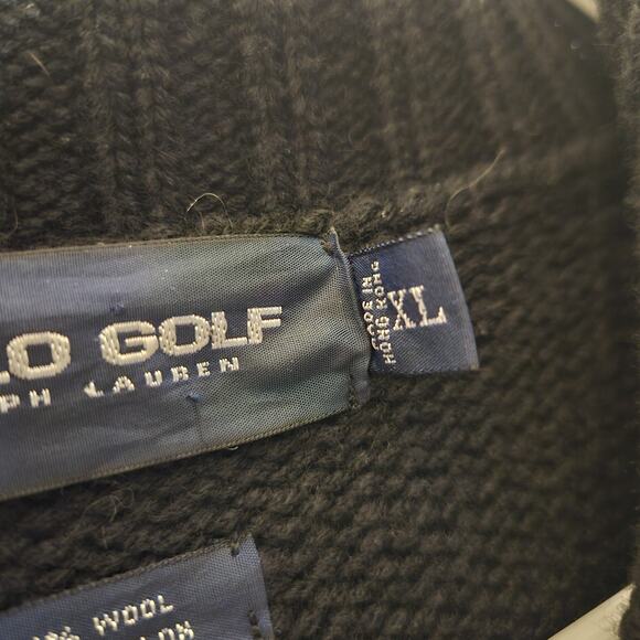Vintage Polo Golf Ralph Lauren Sweater XL Black Shawl Collar Cardigan - Picture 5 of 9